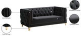 Michelle Black Velvet Loveseat from Meridian - Luna Furniture