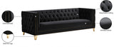 Michelle Black Velvet Sofa from Meridian - Luna Furniture