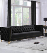 Michelle Black Velvet Sofa from Meridian - Luna Furniture