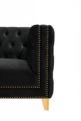 Michelle Black Velvet Sofa from Meridian - Luna Furniture