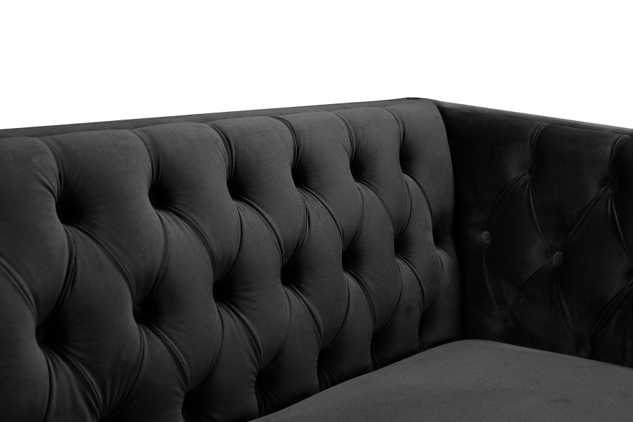 Michelle Black Velvet Sofa from Meridian - Luna Furniture