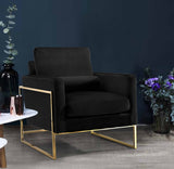 Mila Black Velvet Chair from Meridian - Luna Furniture