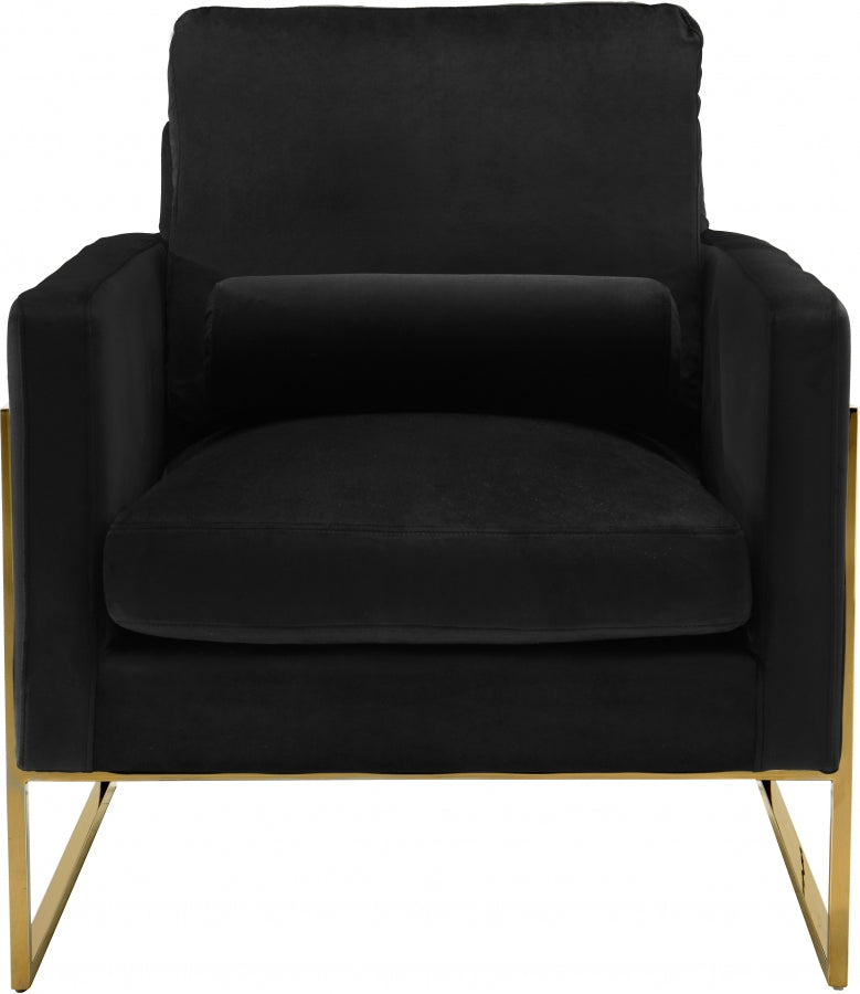 Mila Black Velvet Chair from Meridian - Luna Furniture