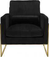 Mila Black Velvet Chair from Meridian - Luna Furniture