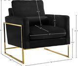 Mila Black Velvet Chair from Meridian - Luna Furniture