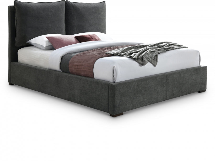 Misha Black Polyester Fabric Queen Bed from Meridian - Luna Furniture