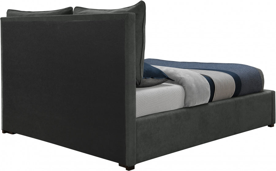 Misha Black Polyester Fabric Queen Bed from Meridian - Luna Furniture