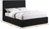 Monaco Black Boucle Fabric Queen Bed from Meridian - Luna Furniture