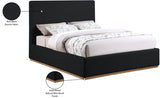 Monaco Black Boucle Fabric Queen Bed from Meridian - Luna Furniture