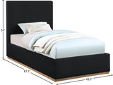 Monaco Black Boucle Fabric Twin Bed from Meridian - Luna Furniture