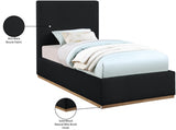 Monaco Black Boucle Fabric Twin Bed from Meridian - Luna Furniture