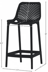 Mykonos Black Outdoor Patio Stools, Set of 4 from Meridian - Luna Furniture