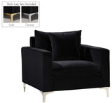 Naomi Black Velvet Chair from Meridian - Luna Furniture