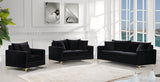 Naomi Black Velvet Loveseat from Meridian - Luna Furniture