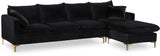 Naomi Black Velvet Reversible Sectional from Meridian - Luna Furniture