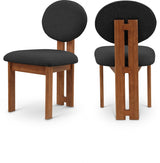 Black Napa Boucle Fabric Dining Chair, Set of 2 from Meridian - Luna Furniture