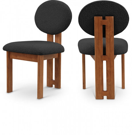 Black Napa Boucle Fabric Dining Chair, Set of 2 from Meridian - Luna Furniture