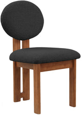 Black Napa Boucle Fabric Dining Chair, Set of 2 from Meridian - Luna Furniture