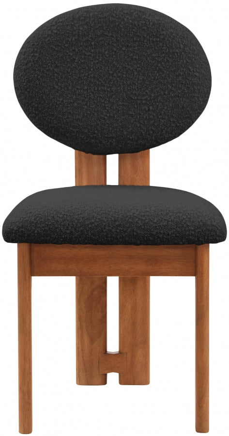 Black Napa Boucle Fabric Dining Chair, Set of 2 from Meridian - Luna Furniture