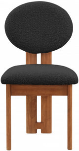 Black Napa Boucle Fabric Dining Chair, Set of 2 from Meridian - Luna Furniture