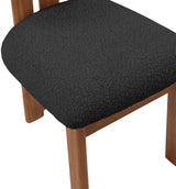 Black Napa Boucle Fabric Dining Chair, Set of 2 from Meridian - Luna Furniture