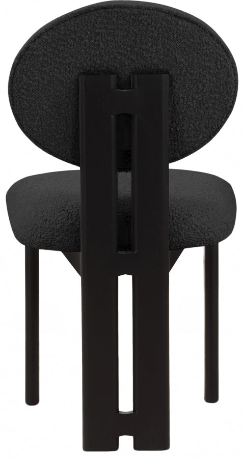 Black Napa Boucle Fabric Dining Chair, Set of 2 from Meridian - Luna Furniture