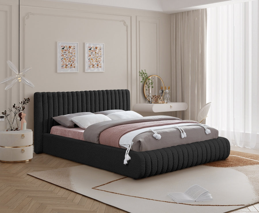 Nash Black Nash Boucle Fabric King Bed from Meridian - Luna Furniture