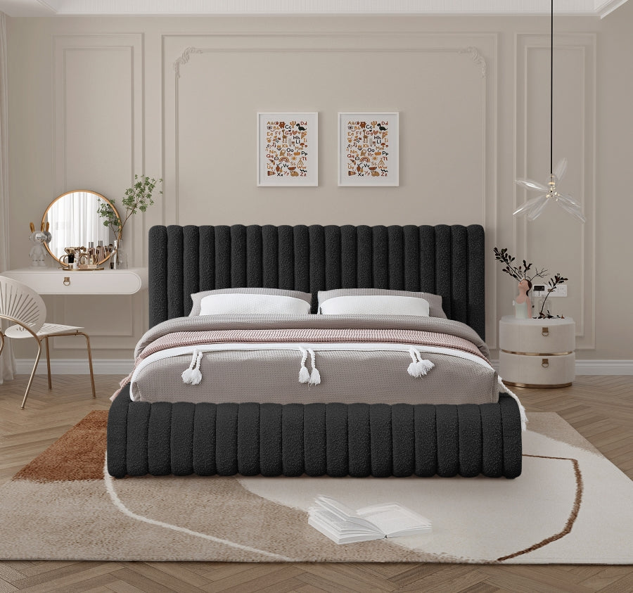 Nash Black Nash Boucle Fabric King Bed from Meridian - Luna Furniture