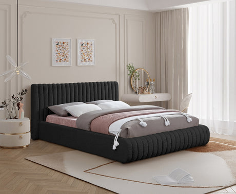 Nash Black Nash Boucle Fabric Queen Bed from Meridian - Luna Furniture