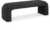 Niagara Black Boucle Fabric Bench from Meridian - Luna Furniture