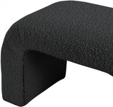 Niagara Black Boucle Fabric Bench from Meridian - Luna Furniture