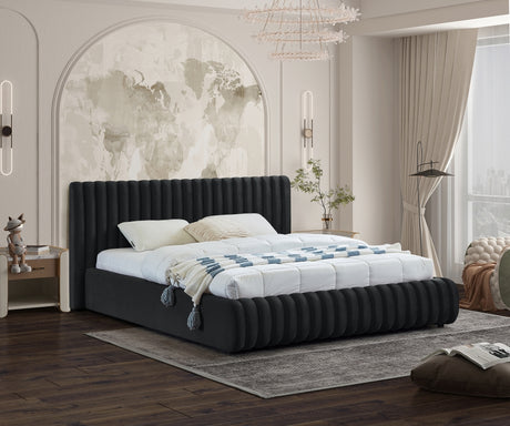 Black Nico Velvet Full Bed from Meridian - Luna Furniture