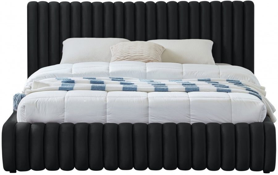 Black Nico Velvet King Bed from Meridian - Luna Furniture