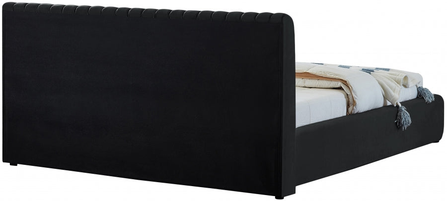 Black Nico Velvet King Bed from Meridian - Luna Furniture