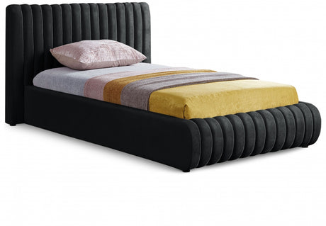 Black Nico Velvet Twin Bed from Meridian - Luna Furniture