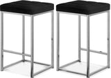 Nicola Black Velvet Counter Stool, Set of 2 from Meridian - Luna Furniture