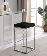 Nicola Black Velvet Counter Stool, Set of 2 from Meridian - Luna Furniture