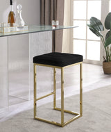 Nicola Black Velvet Counter Stool, Set of 2 from Meridian - Luna Furniture