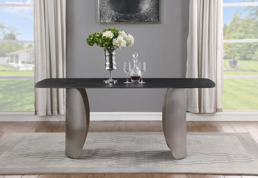 Black Niya Dining Table from Meridian - Luna Furniture