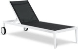 Nizuc Black Outdoor Patio Adjustable Sun Chaise Lounge Chair from Meridian - Luna Furniture