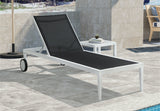 Nizuc Black Outdoor Patio Adjustable Sun Chaise Lounge Chair from Meridian - Luna Furniture