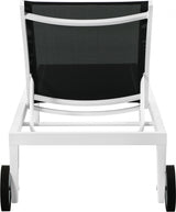 Nizuc Black Outdoor Patio Adjustable Sun Chaise Lounge Chair from Meridian - Luna Furniture