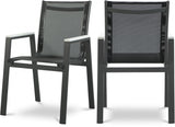 Nizuc Black Outdoor Patio Dining Chair, Set of 2 from Meridian - Luna Furniture