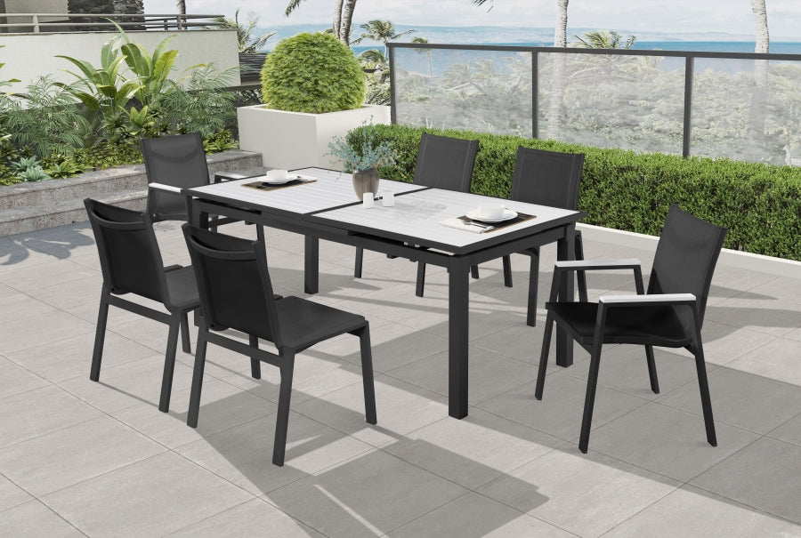 Nizuc Black Outdoor Patio Dining Chair, Set of 2 from Meridian - Luna Furniture