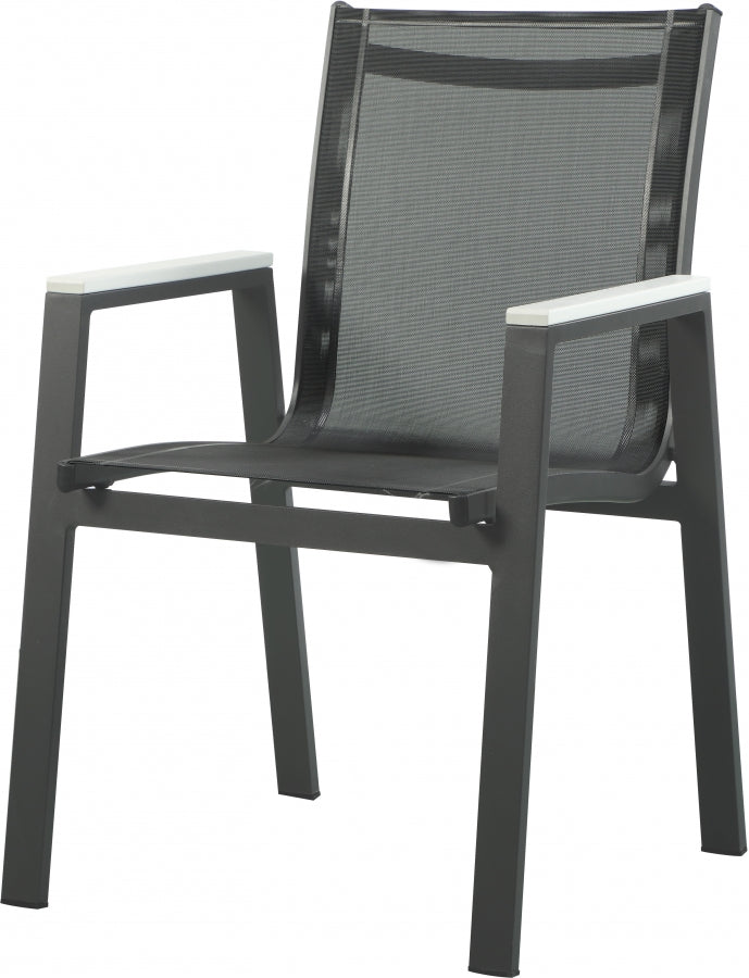 Nizuc Black Outdoor Patio Dining Chair, Set of 2 from Meridian - Luna Furniture