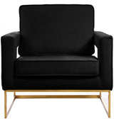 Noah Black Velvet Accent Chair from Meridian - Luna Furniture