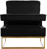 Noah Black Velvet Accent Chair from Meridian - Luna Furniture