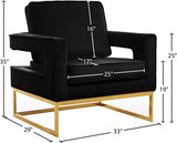 Noah Black Velvet Accent Chair from Meridian - Luna Furniture