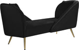 Nolan Black Velvet Chaise from Meridian - Luna Furniture