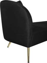 Nolan Black Velvet Chaise from Meridian - Luna Furniture